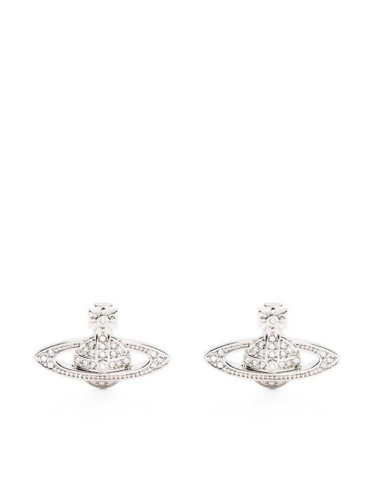 Silver-tone Mini Bas Relief Stud Earrings