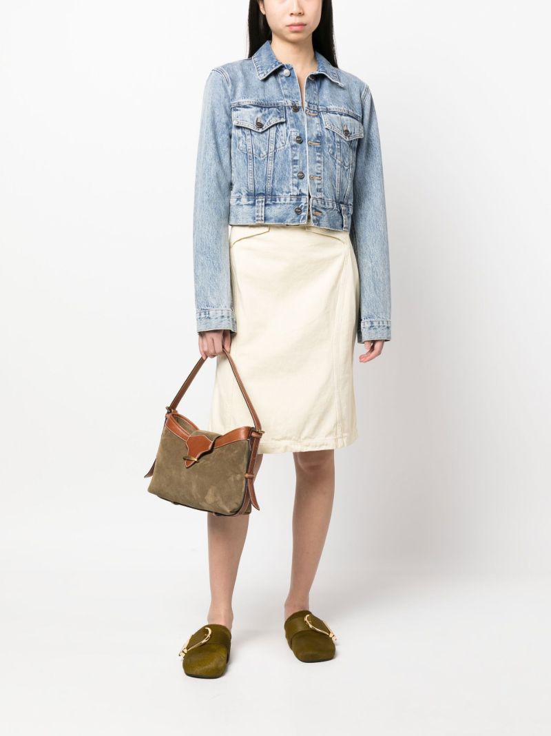 Green Botsy Suede Shoulder Bag