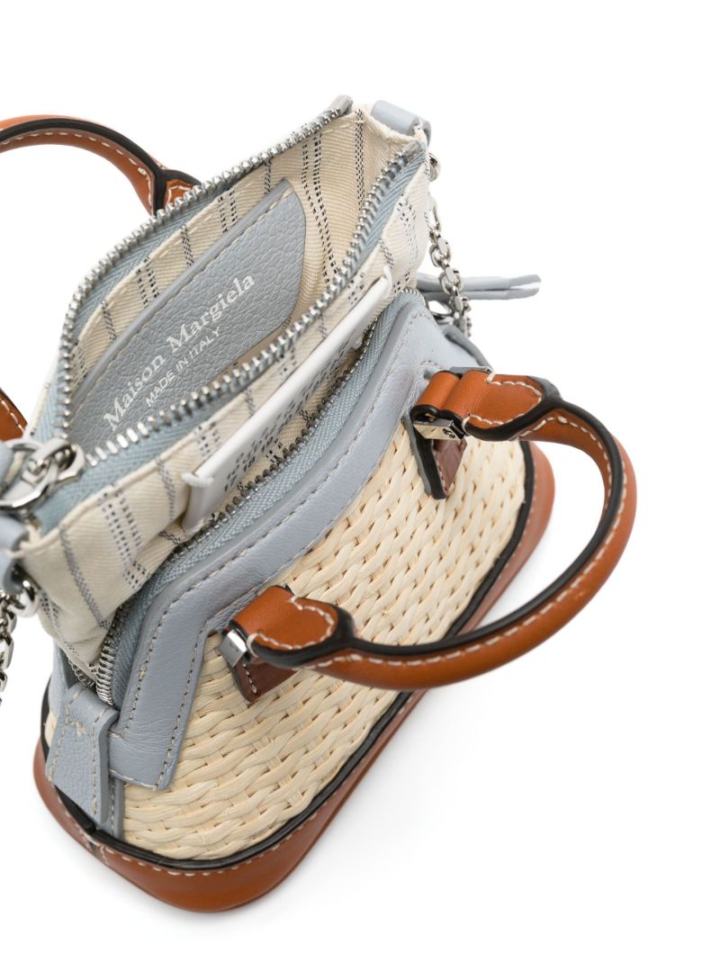 Beige 5ac Classique Baby Raffia Bag