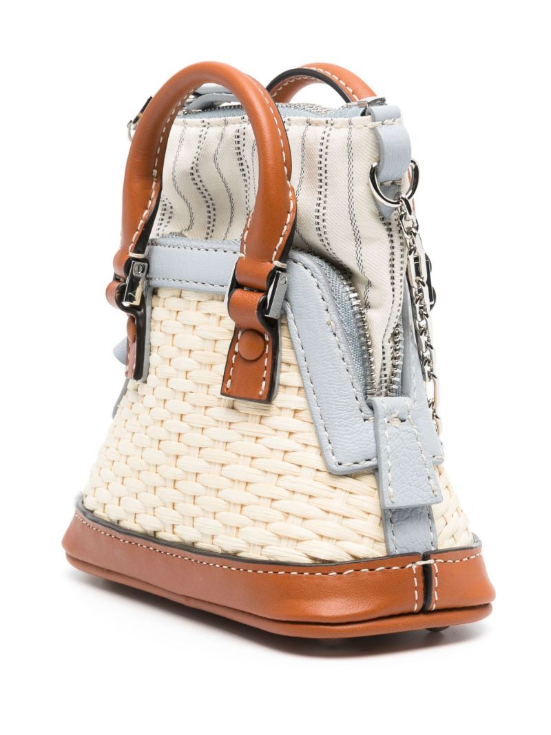 Beige 5ac Classique Baby Raffia Bag