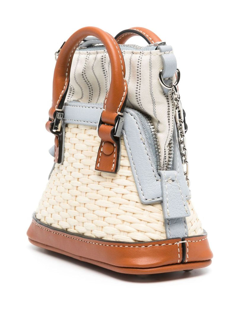 Beige 5ac Classique Baby Raffia Bag