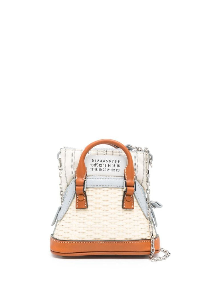 Beige 5ac Classique Baby Raffia Bag
