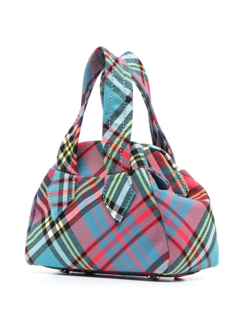 Blue Yasmine Tartan-check Mini Bag