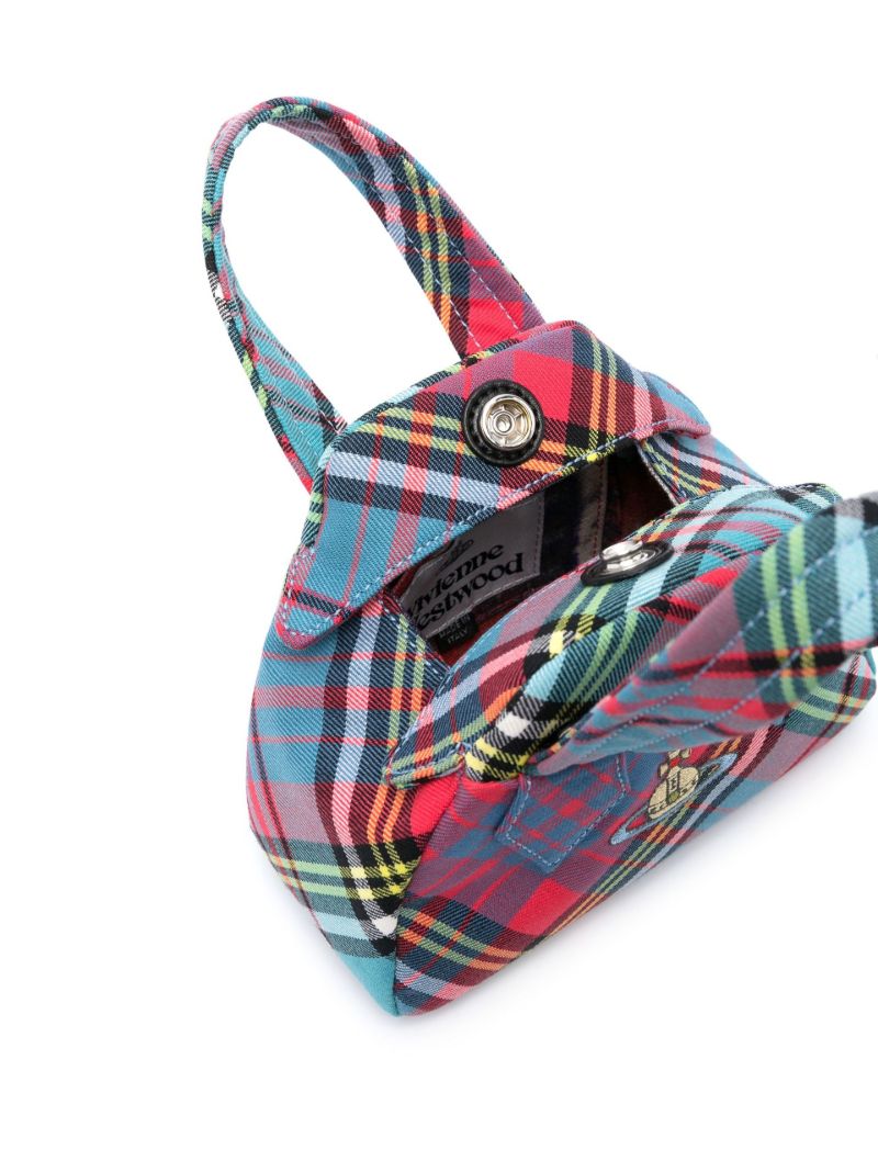 Blue Yasmine Tartan-check Mini Bag