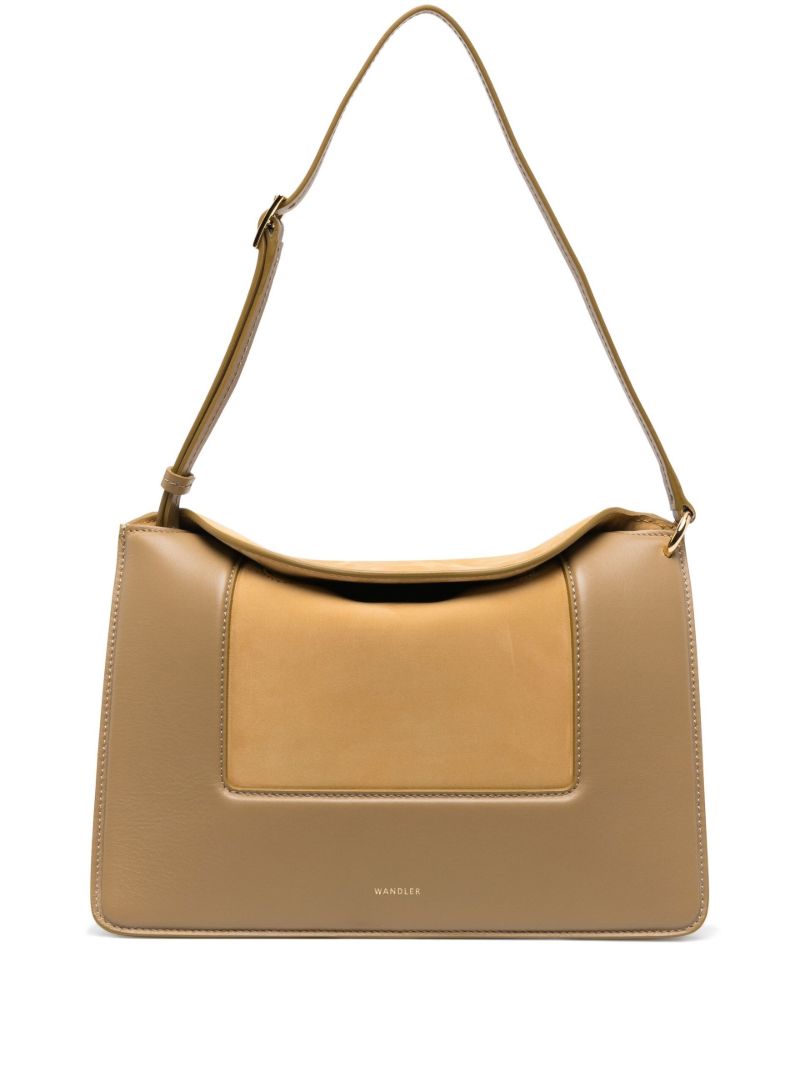 Neutral Penelope Leather Shoulder Bag