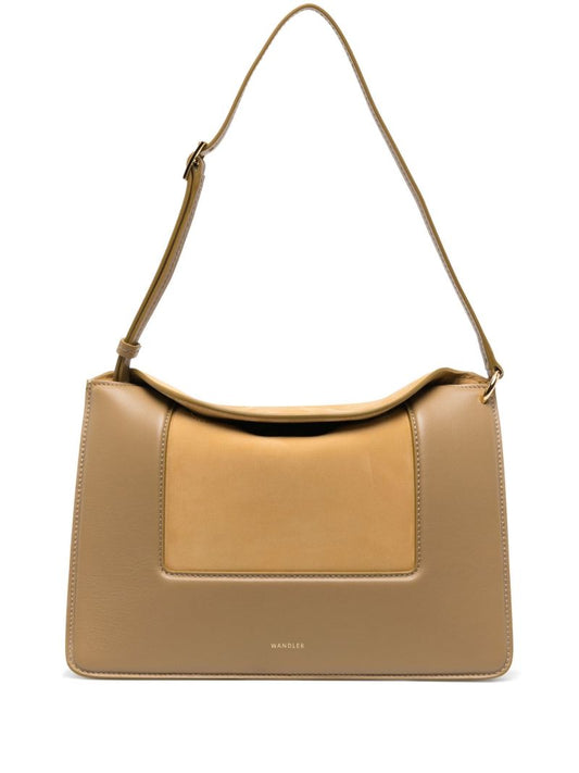 Neutral Penelope Leather Shoulder Bag