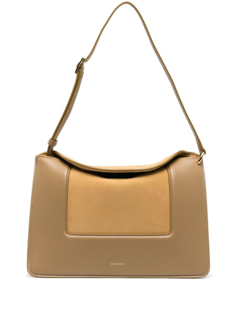 Neutral Penelope Leather Shoulder Bag