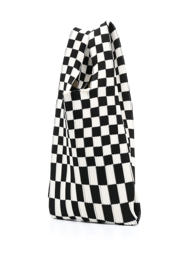 Black and White Ichimatsu Market Small Tote Bag