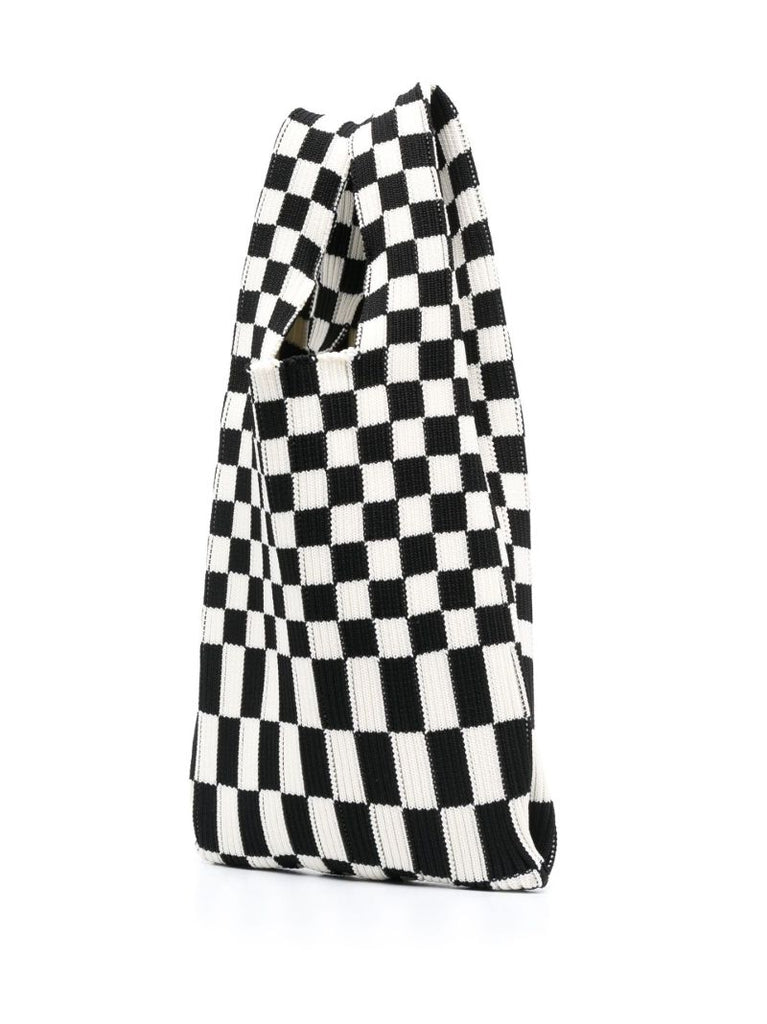 Black and White Ichimatsu Market Small Tote Bag