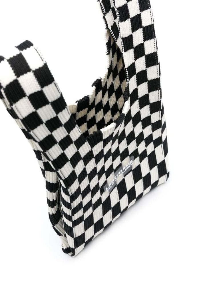 Black and White Ichimatsu Market Small Tote Bag