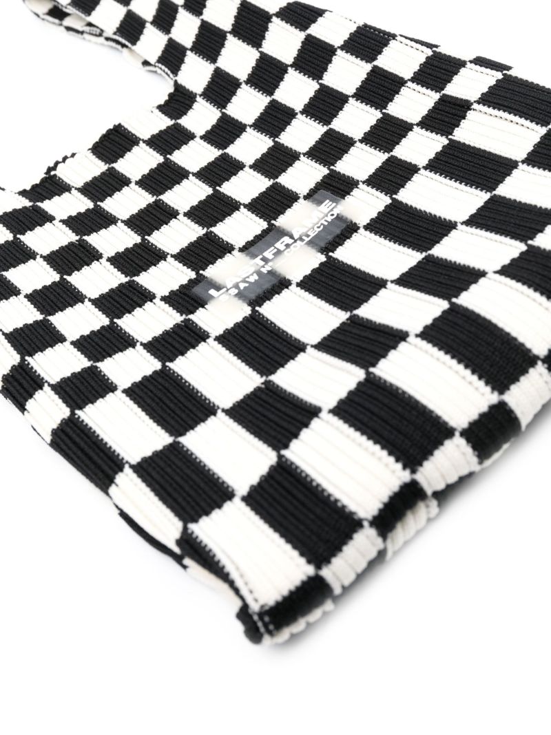 Black and White Ichimatsu Market Small Tote Bag