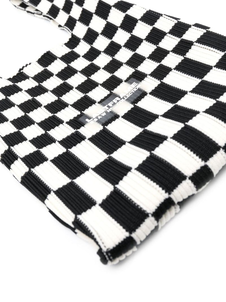 Black and White Ichimatsu Market Small Tote Bag