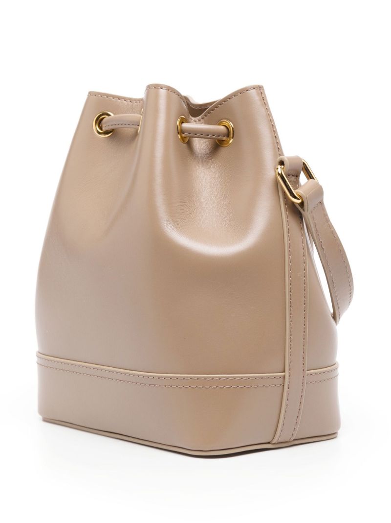 Brown Cecilia Leather Bucket Bag