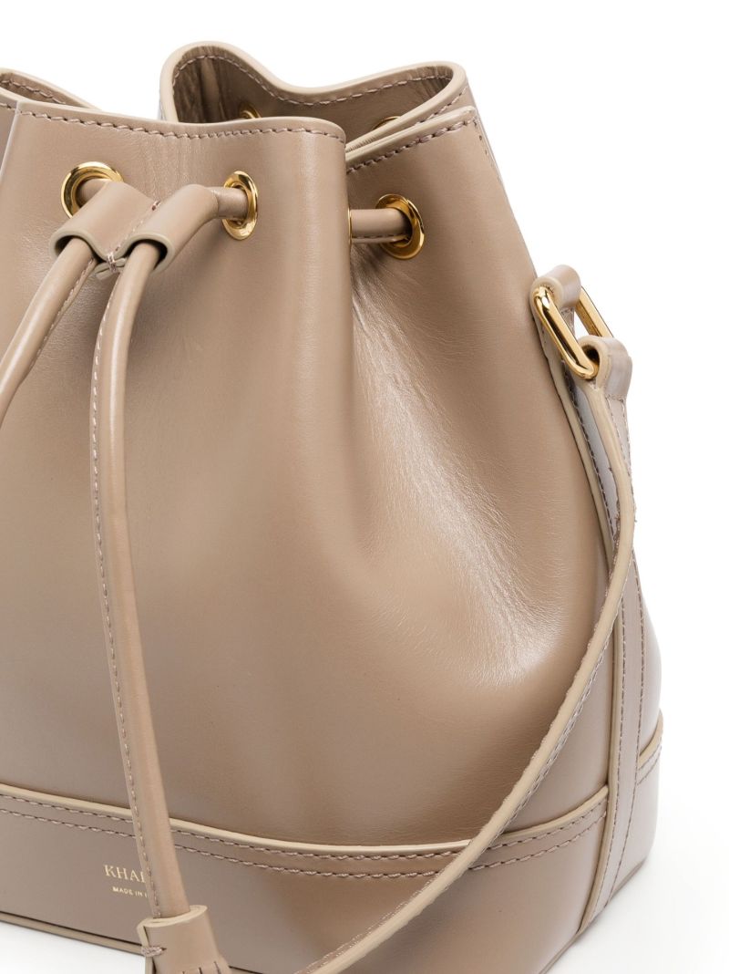 Brown Cecilia Leather Bucket Bag
