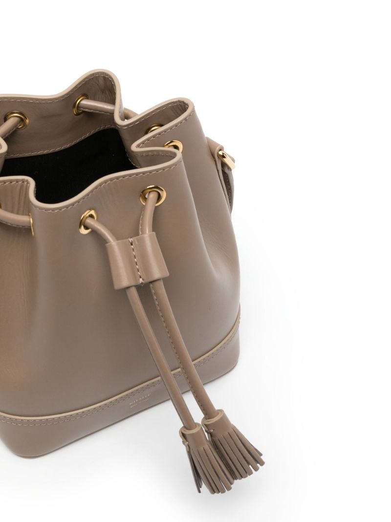 Brown Cecilia Leather Bucket Bag