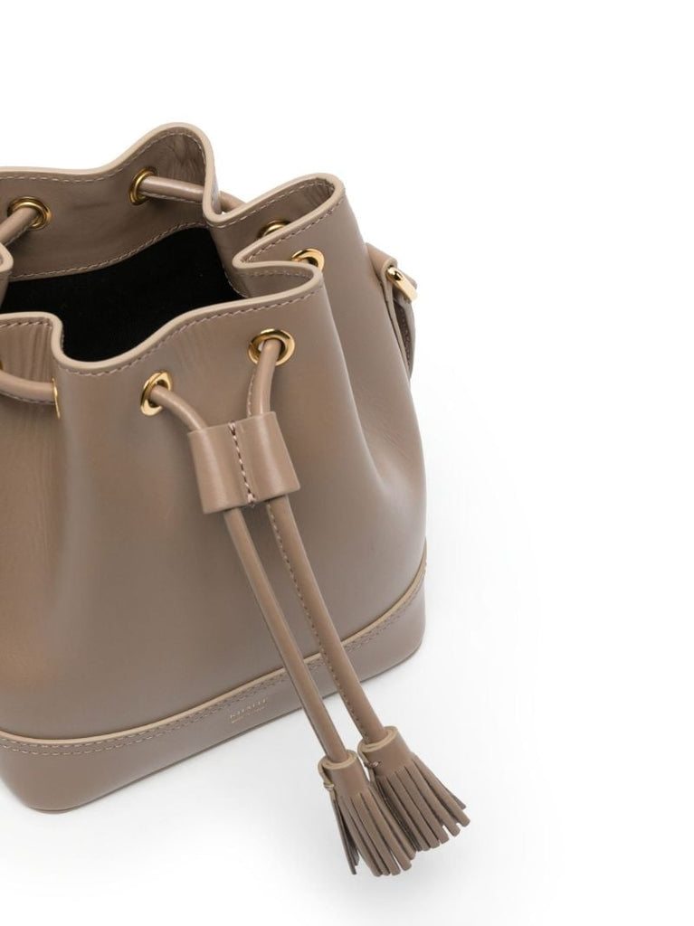 Brown Cecilia Leather Bucket Bag