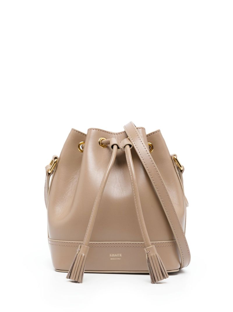 Brown Cecilia Leather Bucket Bag