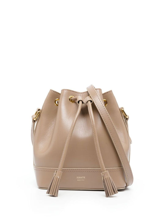 Brown Cecilia Leather Bucket Bag