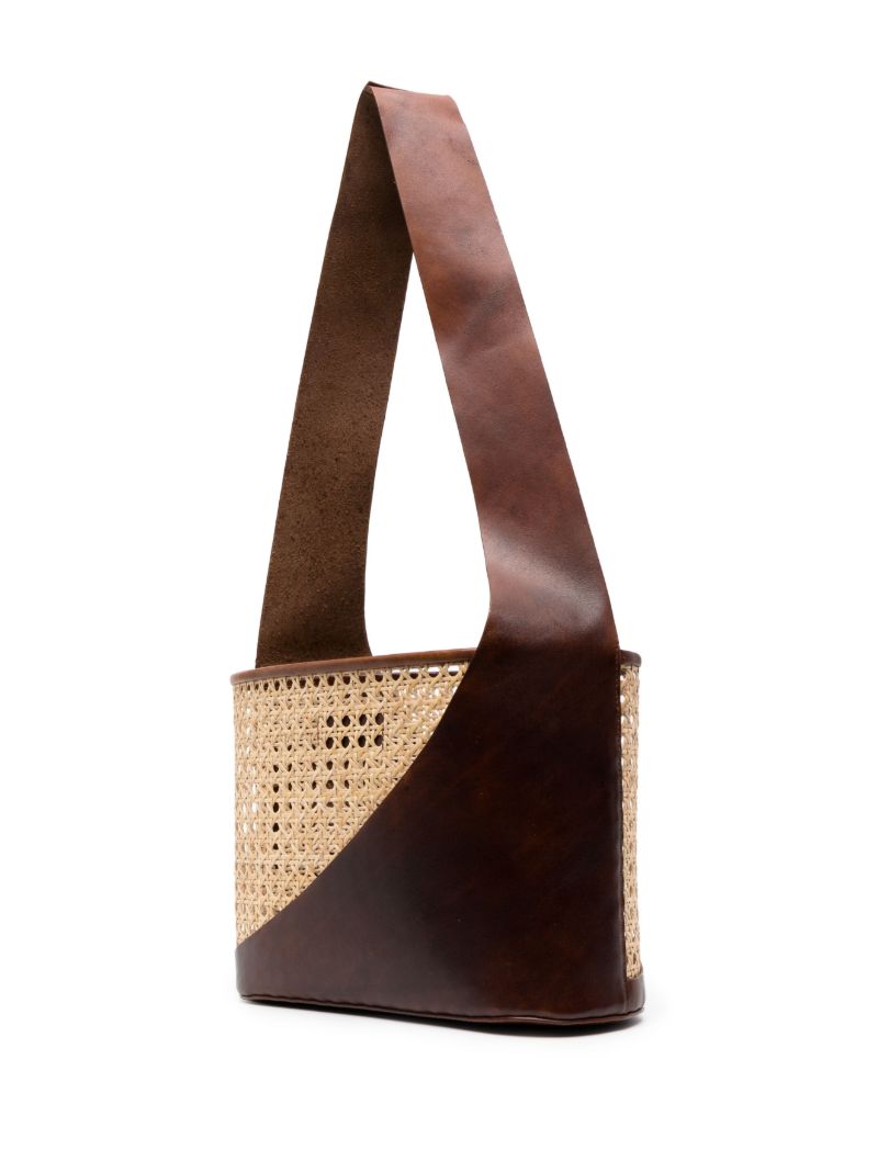 Brown Rattan Shoulder Bag