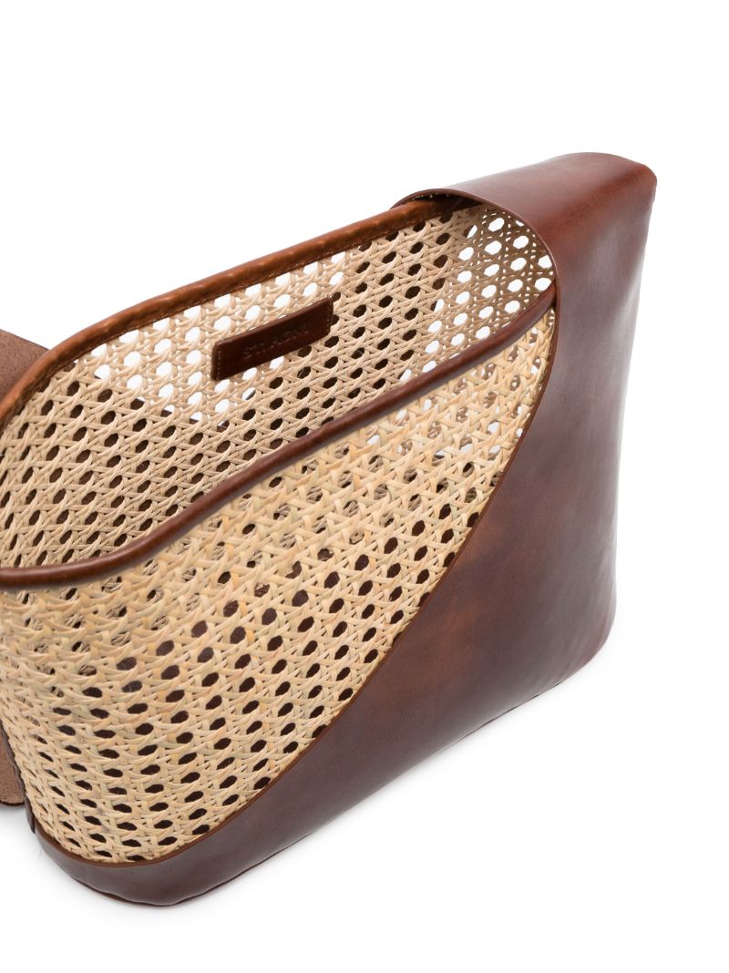 Brown Rattan Shoulder Bag