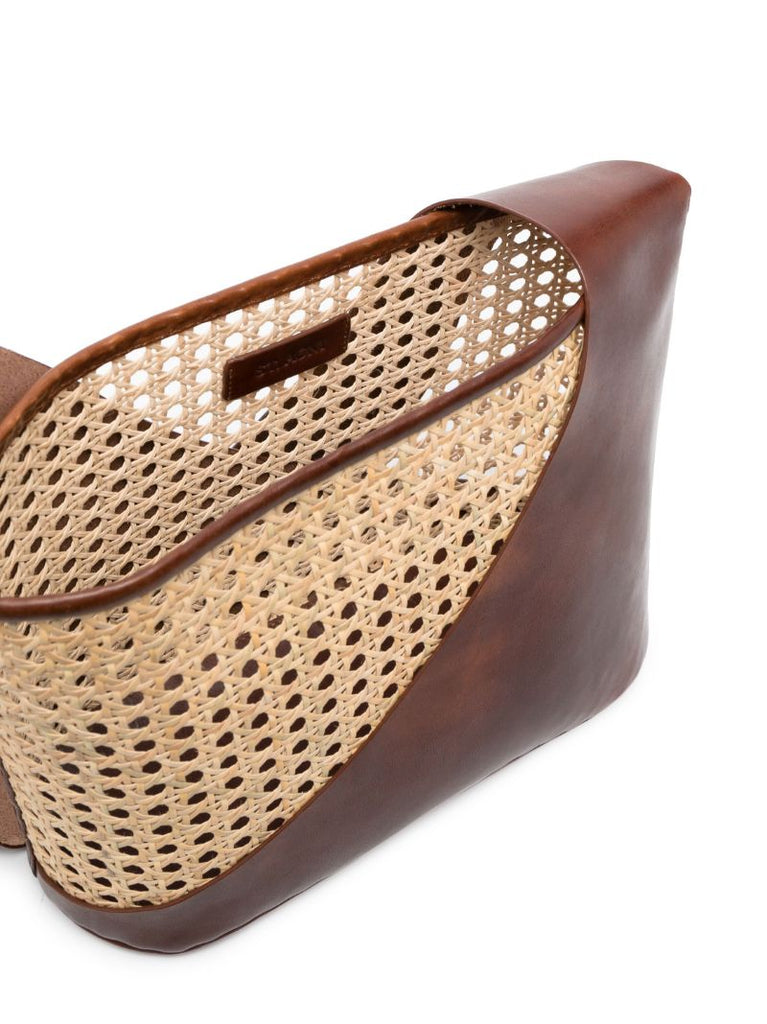 Brown Rattan Shoulder Bag