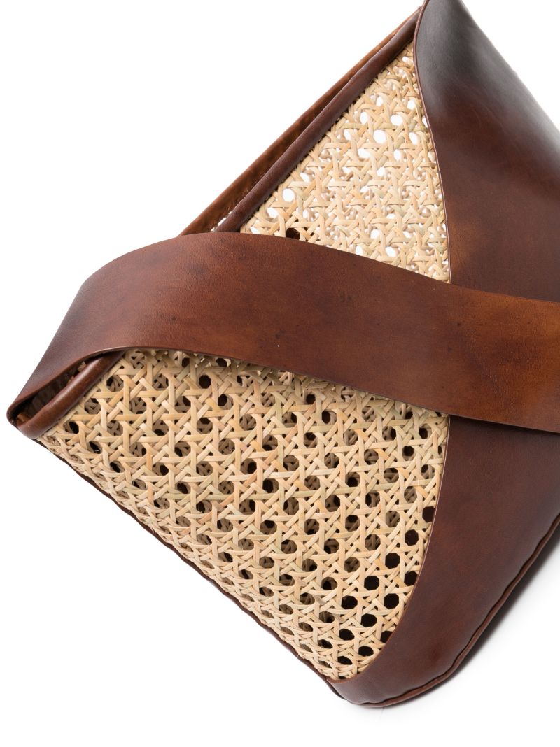 Brown Rattan Shoulder Bag