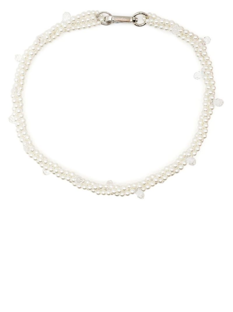 White Faux Pearl Choker Necklace