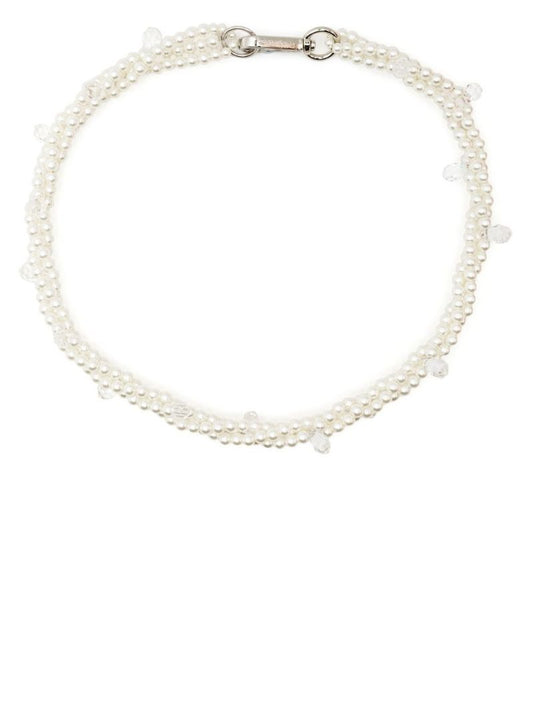 White Faux Pearl Choker Necklace