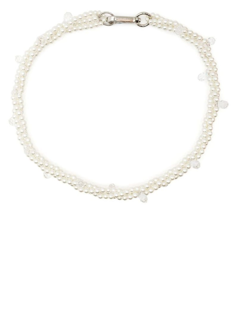 White Faux Pearl Choker Necklace
