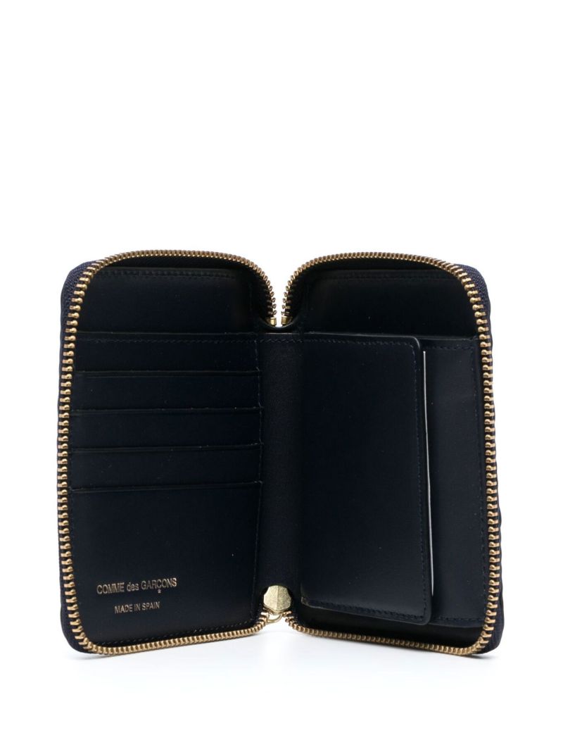 Blue Classic Leather Embossed Pouch