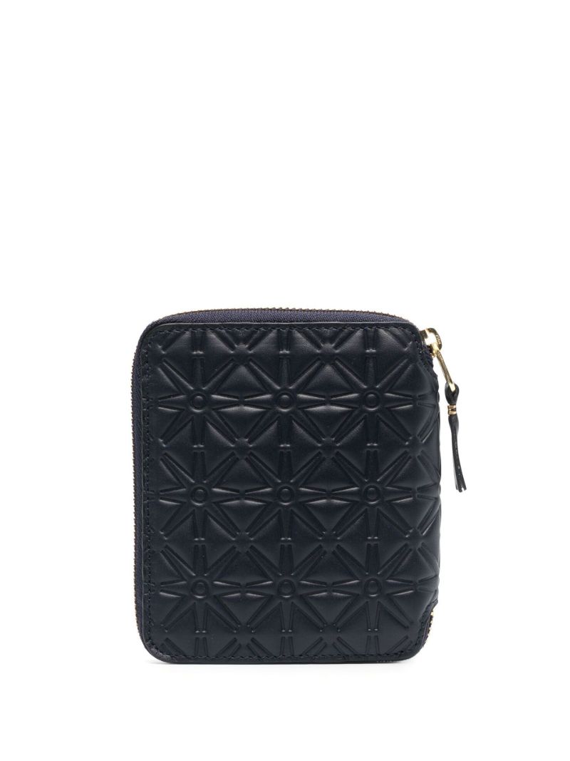 Blue Classic Leather Embossed Pouch