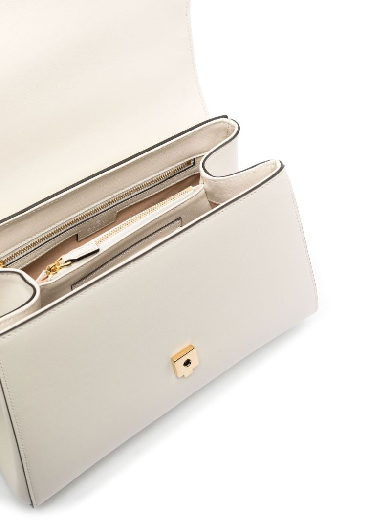 White Horsebit 1955 Leather Top Handle Bag