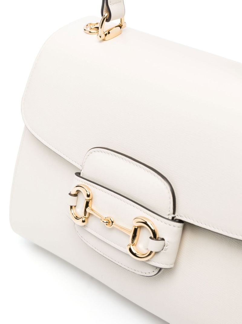 White Horsebit 1955 Leather Top Handle Bag