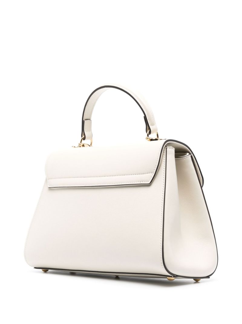 White Horsebit 1955 Leather Top Handle Bag