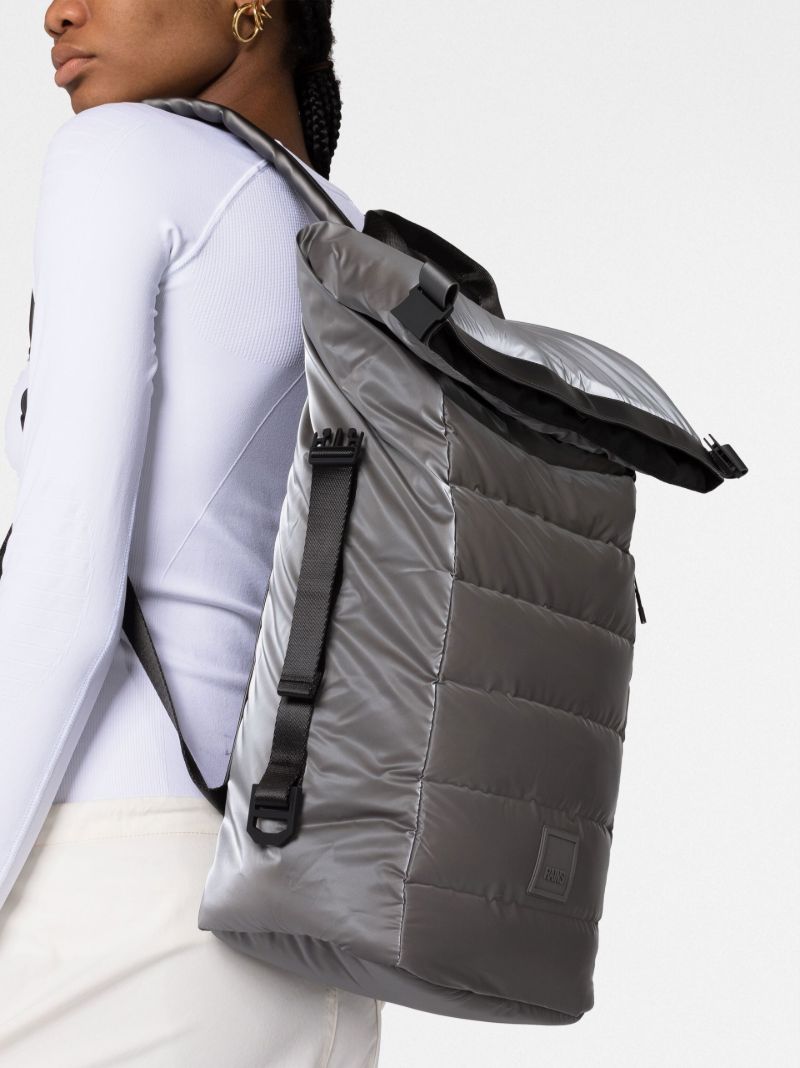 Silver-tone Loop Padded Backpack