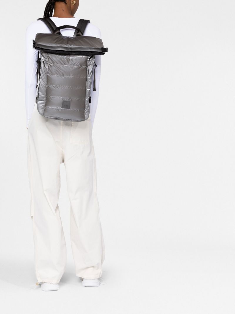 Silver-tone Loop Padded Backpack