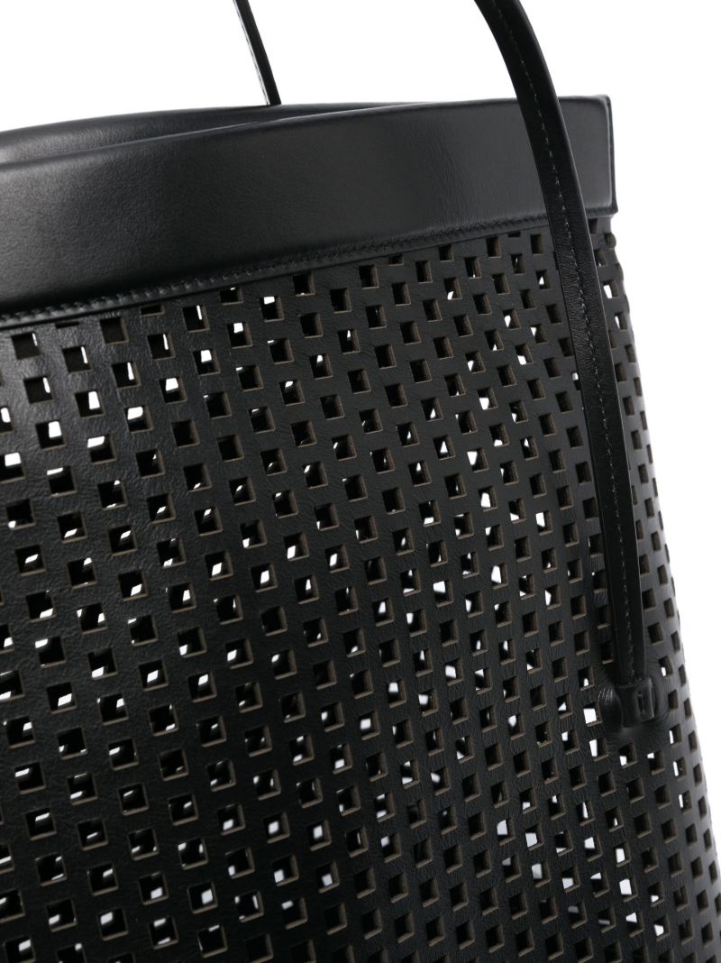 Black Joanna Cut-out Leather Tote Bag