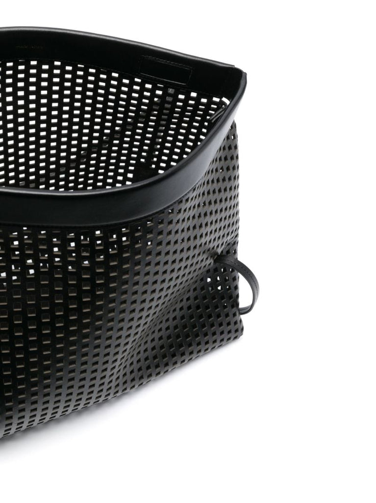Black Joanna Cut-out Leather Tote Bag