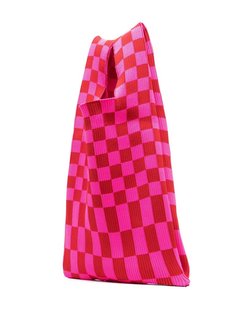 Pink and Red Ichimatsu Market Small Tote Bag