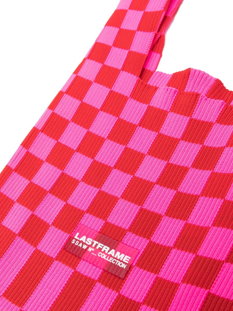 Pink and Red Ichimatsu Market Small Tote Bag