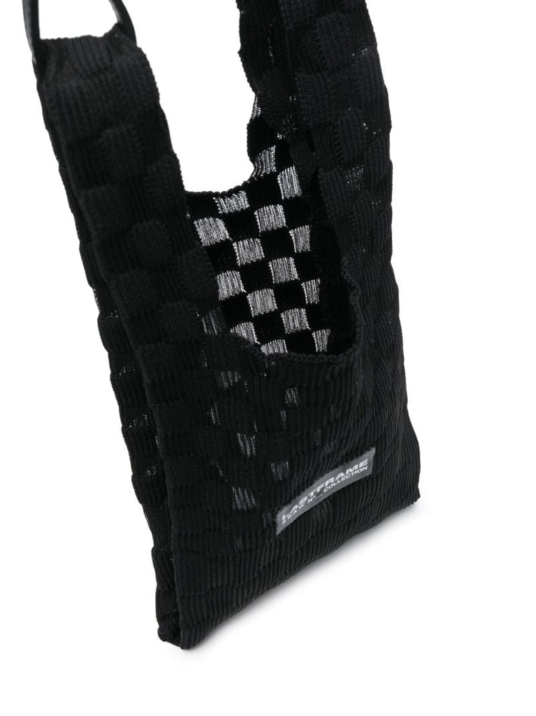 Black Market Interwoven Logo Print Tote Bag