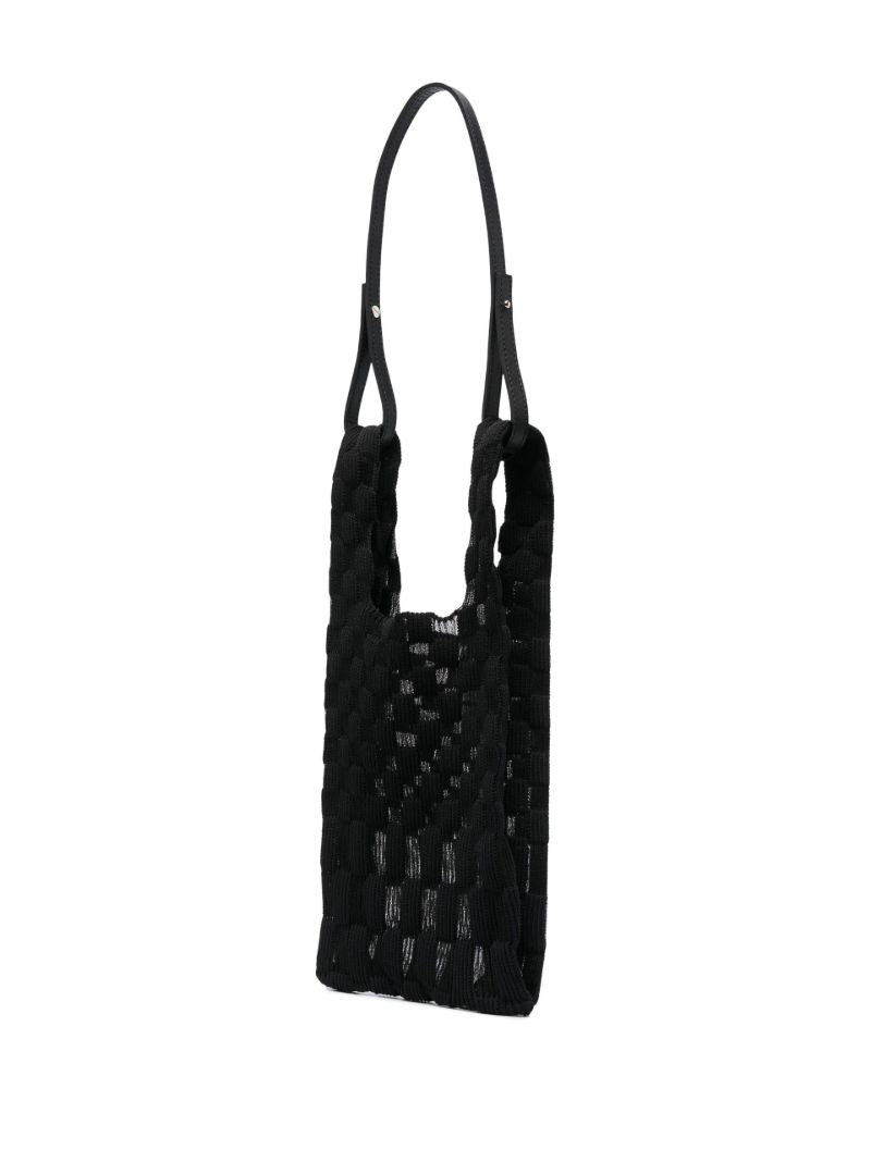 Black Market Interwoven Logo Print Tote Bag