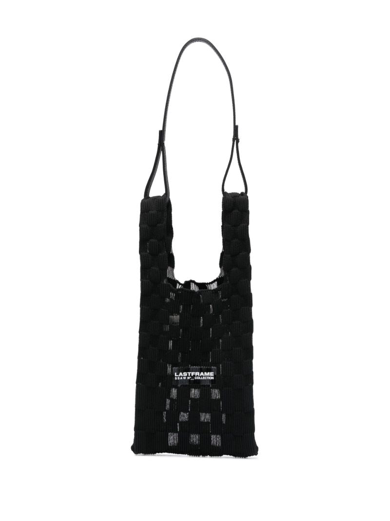 Black Market Interwoven Logo Print Tote Bag