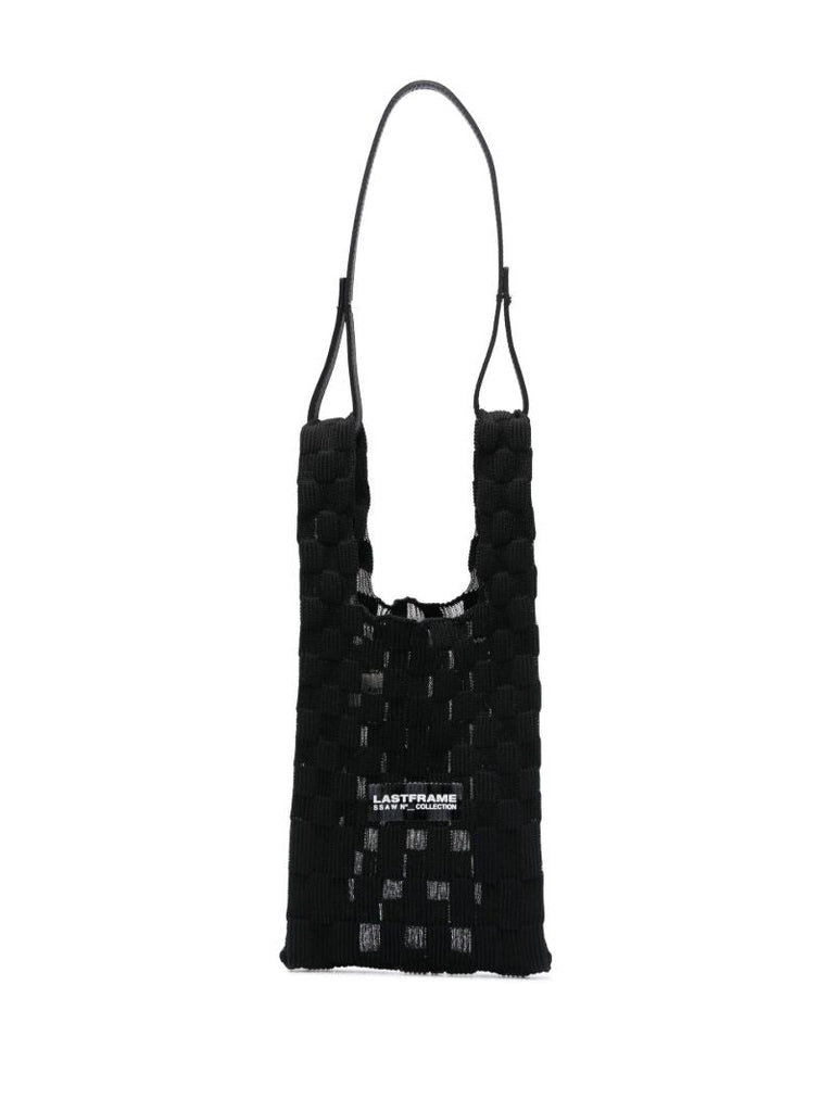 Black Market Interwoven Logo Print Tote Bag