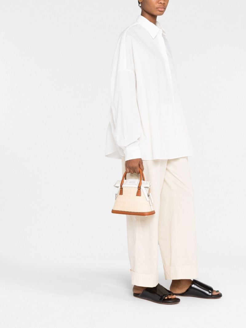 Beige 5ac Classique Micro Raffia Bag