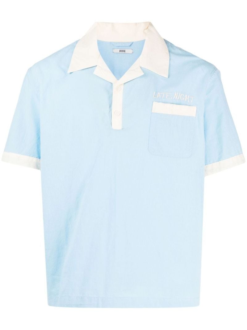 Blue Embroidered Polo Shirt