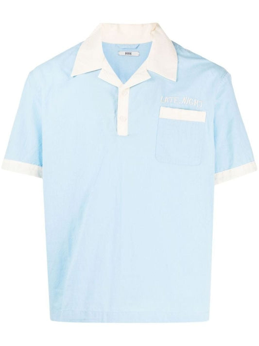 Blue Embroidered Polo Shirt