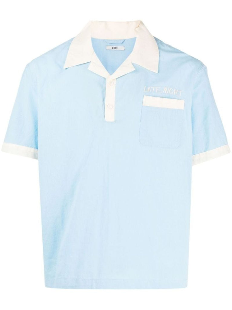 Blue Embroidered Polo Shirt