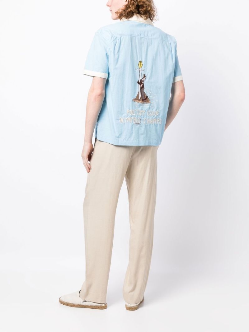 Blue Embroidered Polo Shirt