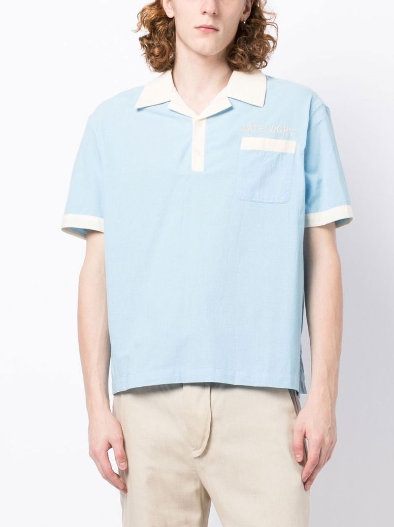 Blue Embroidered Polo Shirt